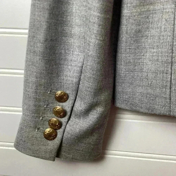 J Crew Womens Wool Notched Collar Button Up Jacket Blazer Light Gray Size - Picture 7 of 10